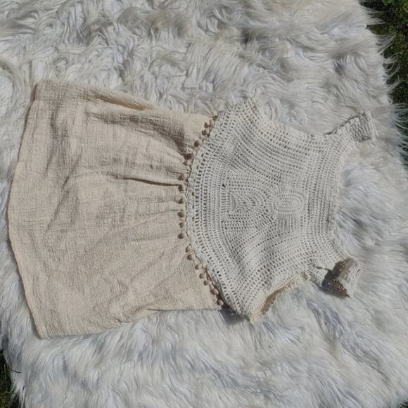 Adiva Size Extra Small XS Light Cream White Crochet Boho Retro Festival Texture - Picture 4 of 10